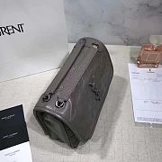 YSL NIKI BABY IN CRINKLED VINTAGE LEATHER GRAY 533037 SIZE 22 CM - 5