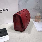YSL NIKI BABY IN CRINKLED VINTAGE LEATHER RED 533037 SIZE 22 CM - 2