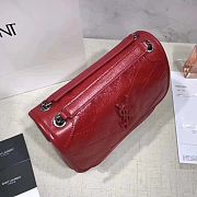 YSL NIKI BABY IN CRINKLED VINTAGE LEATHER RED 533037 SIZE 22 CM - 5
