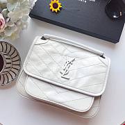 YSL NIKI BABY IN CRINKLED VINTAGE LEATHER WHITE 533037 SIZE 22 CM - 2