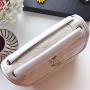YSL NIKI BABY IN CRINKLED VINTAGE LEATHER WHITE 533037 SIZE 22 CM - 3