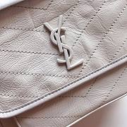 YSL NIKI BABY IN CRINKLED VINTAGE LEATHER WHITE 533037 SIZE 22 CM - 4