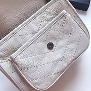 YSL NIKI BABY IN CRINKLED VINTAGE LEATHER WHITE 533037 SIZE 22 CM - 6
