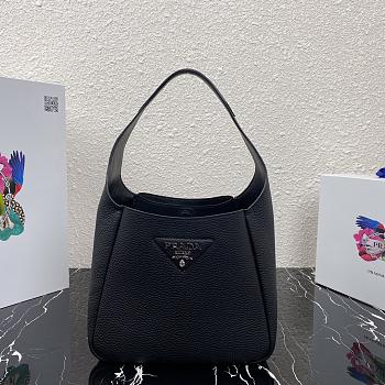 PRADA LEATHER HANDBAG BLACK 1BC127 SIZE 23 x 21 x 13 CM