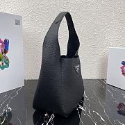 PRADA LEATHER HANDBAG BLACK 1BC127 SIZE 23 x 21 x 13 CM - 6
