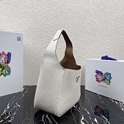 PRADA LEATHER HANDBAG WHITE 1BC127 SIZE 23 x 21 x 13 CM - 4