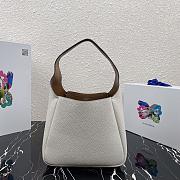 PRADA LEATHER HANDBAG WHITE 1BC127 SIZE 23 x 21 x 13 CM - 5