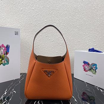 PRADA LEATHER HANDBAG ORANGE 1BC127 SIZE 23 x 21 x 13 CM