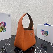 PRADA LEATHER HANDBAG ORANGE 1BC127 SIZE 23 x 21 x 13 CM - 2