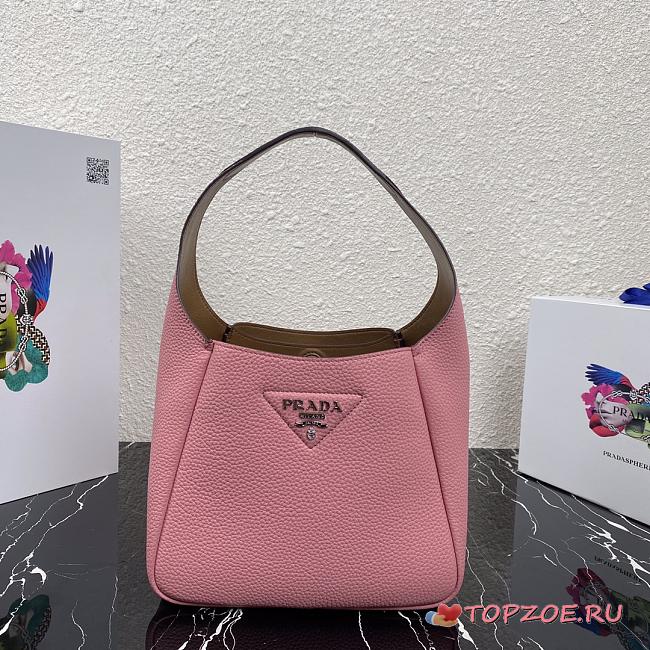 PRADA LEATHER HANDBAG PINK 1BC127 SIZE 23 x 21 x 13 CM - 1