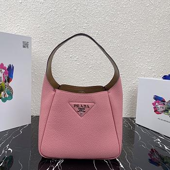 PRADA LEATHER HANDBAG PINK 1BC127 SIZE 23 x 21 x 13 CM