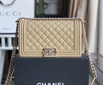 CHANEL BOY BAG BEIGE A67086 SIZE 25 x 15 x 7 CM