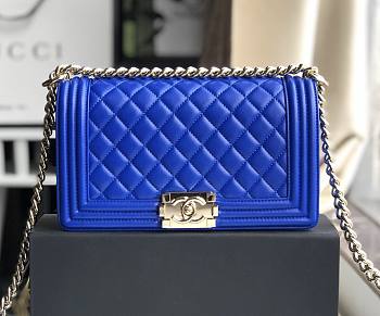 CHANEL BOY BAG BLUE A67086 SIZE 25 x 15 x 7 CM