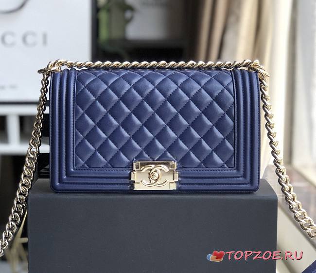 CHANEL BOY BAG SAPPHIRE A67086 SIZE 25 x 15 x 7 CM - 1