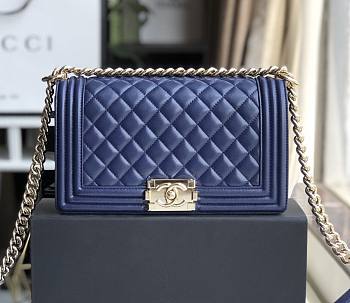 CHANEL BOY BAG SAPPHIRE A67086 SIZE 25 x 15 x 7 CM