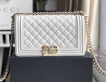 CHANEL BOY BAG WHITE A67086 SIZE 25 x 15 x 7 CM