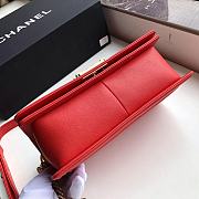 CHANEL CHEVRON BOY BAG RED A67086 SIZE 25 x 15 x 7 CM - 6