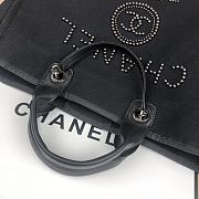 CHANEL DEAUVILLE MIXED FIBERS SHOPPING BAG BLACK A66941 SIZE 38x29x20 CM - 3