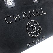 CHANEL DEAUVILLE MIXED FIBERS SHOPPING BAG BLACK A66941 SIZE 38x29x20 CM - 2
