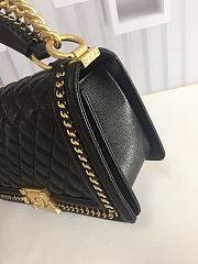 CHANEL BOY BAG WITH TOP HANDLE BLACK A67086 SIZE 25 CM - 5
