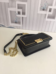 CHANEL BOY BAG WITH TOP HANDLE BLACK A67086 SIZE 25 CM - 4