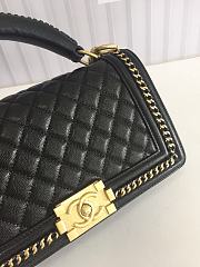CHANEL BOY BAG WITH TOP HANDLE BLACK A67086 SIZE 25 CM - 3