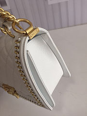 CHANEL BOY BAG WITH TOP HANDLE WHITE A67086 SIZE 25 CM - 2