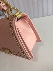 CHANEL BOY BAG WITH TOP HANDLE LIGHT PINK A67086 SIZE 25 CM - 6