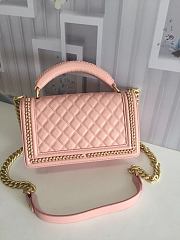 CHANEL BOY BAG WITH TOP HANDLE LIGHT PINK A67086 SIZE 25 CM - 5
