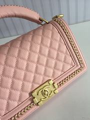 CHANEL BOY BAG WITH TOP HANDLE LIGHT PINK A67086 SIZE 25 CM - 2