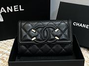 CHANEL CC FIIGREE SMALL WALLET BLACK A84447 SIZE 15 CM - 6