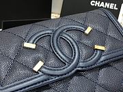 CHANEL CC FIIGREE SMALL WALLET DARK BLUE A84447 SIZE 15 CM - 2
