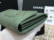 CHANEL CC FIIGREE SMALL WALLET TEA GREEN A84447 SIZE 15 CM - 6