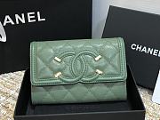 CHANEL CC FIIGREE SMALL WALLET TEA GREEN A84447 SIZE 15 CM - 4