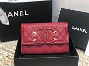 CHANEL CC FIIGREE SMALL WALLET OPYUM RED A84447 SIZE 15 CM - 4