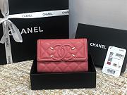 CHANEL CC FIIGREE SMALL WALLET ROSE PINK A84447 SIZE 15 CM - 1