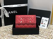 CHANEL CC FIIGREE SMALL WALLET RED A84447 SIZE 15 CM - 1