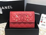 CHANEL CC FIIGREE SMALL WALLET RED A84447 SIZE 15 CM - 3