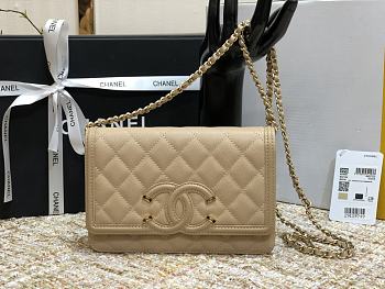 CHANEL CC FILIGREE WOC BEIGE A84451 SIZE 19.5 x 12 x 3.5 CM