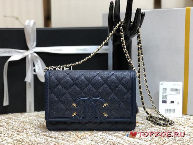 CHANEL CC FILIGREE WOC DARK BLUE A84451 SIZE 19.5 x 12 x 3.5 CM - 1
