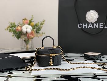 CHANEL SMALL VANITY WITH CHAIN BLACK SIZE 12CM