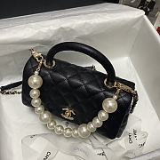 CHANEL FLAP BAG WITH BLACK TOP HANDLE A92990 SIZE 23 CM - 5