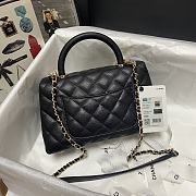 CHANEL FLAP BAG WITH BLACK TOP HANDLE A92990 SIZE 23 CM - 6