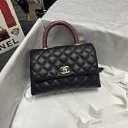 CHANEL FLAP BAG WITH BORDEAUX TOP HANDLE A92990 SIZE 23 CM - 1
