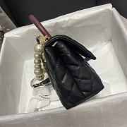 CHANEL FLAP BAG WITH BORDEAUX TOP HANDLE A92990 SIZE 23 CM - 2