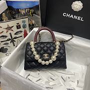 CHANEL FLAP BAG WITH BORDEAUX TOP HANDLE A92990 SIZE 23 CM - 3