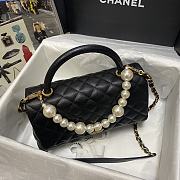CHANEL FLAP BAG WITH BLACK TOP HANDLE A92991 SIZE 28 CM - 6