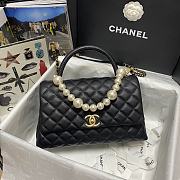 CHANEL FLAP BAG WITH BLACK TOP HANDLE A92991 SIZE 28 CM - 3