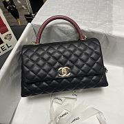 CHANEL FLAP BAG WITH BORDEAUX TOP HANDLE A92991 SIZE 28 CM - 1