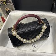 CHANEL FLAP BAG WITH BORDEAUX TOP HANDLE A92991 SIZE 28 CM - 2